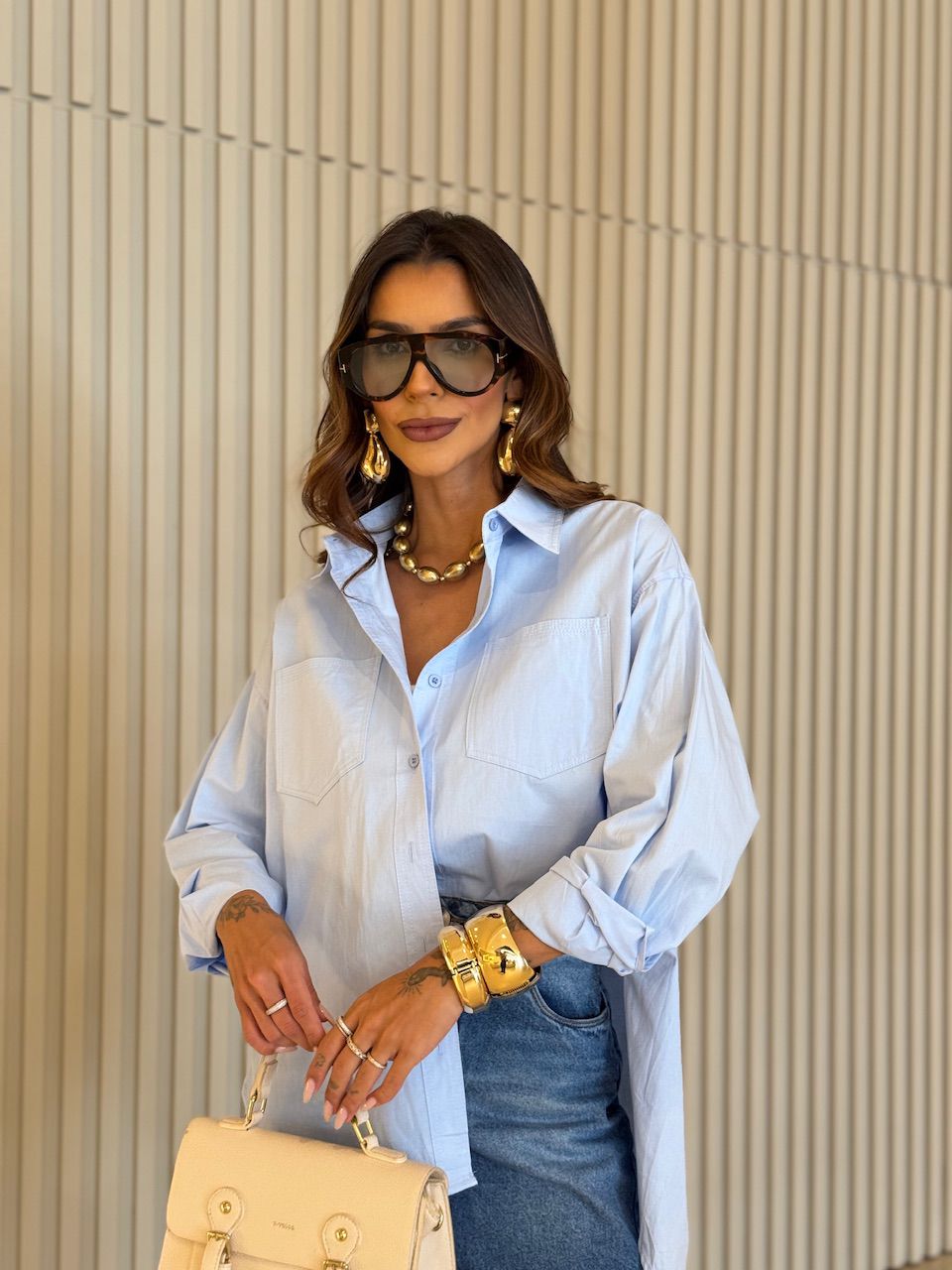 CAMISA SAMIRA OVER AZUL