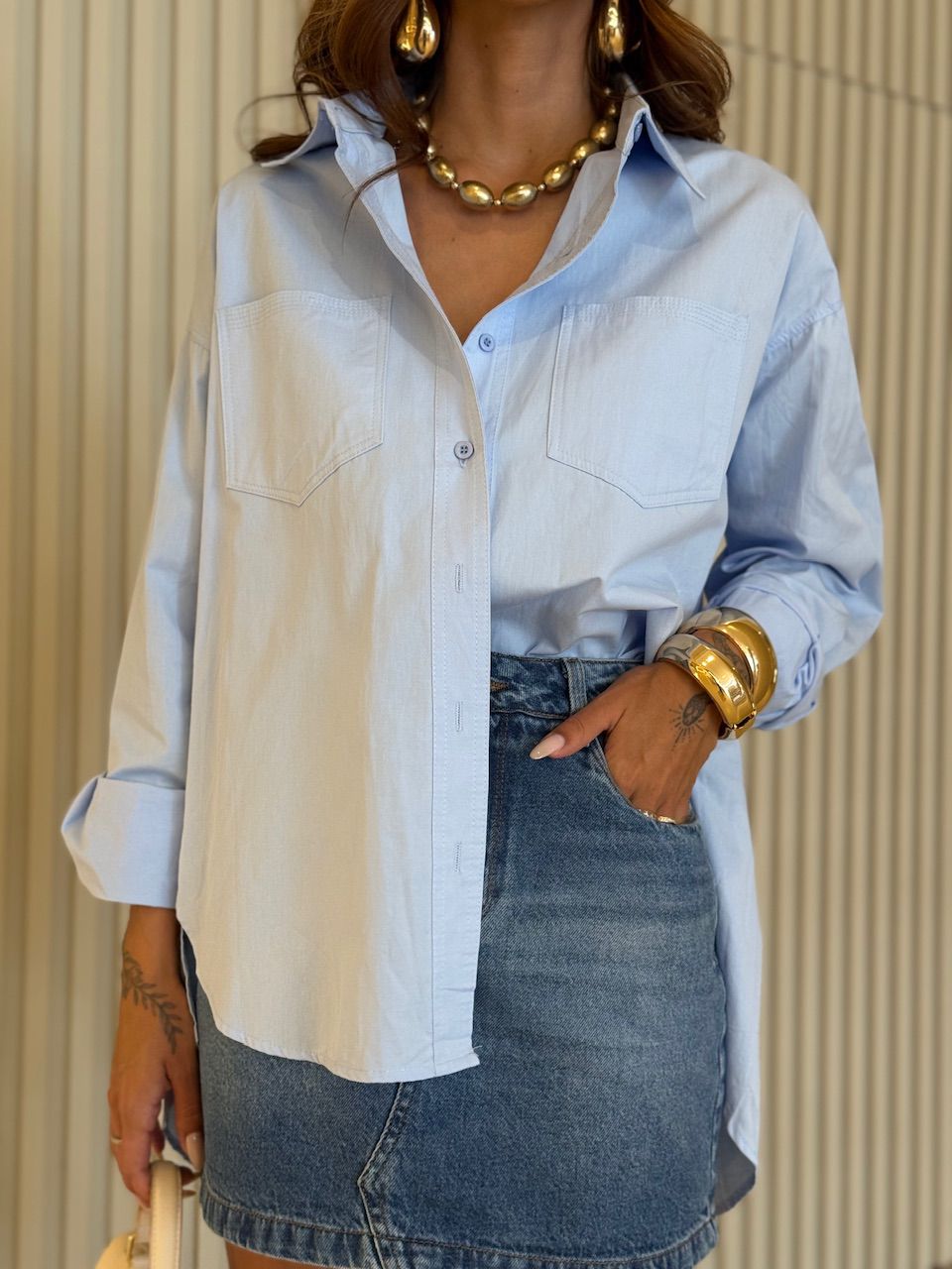 CAMISA SAMIRA OVER AZUL