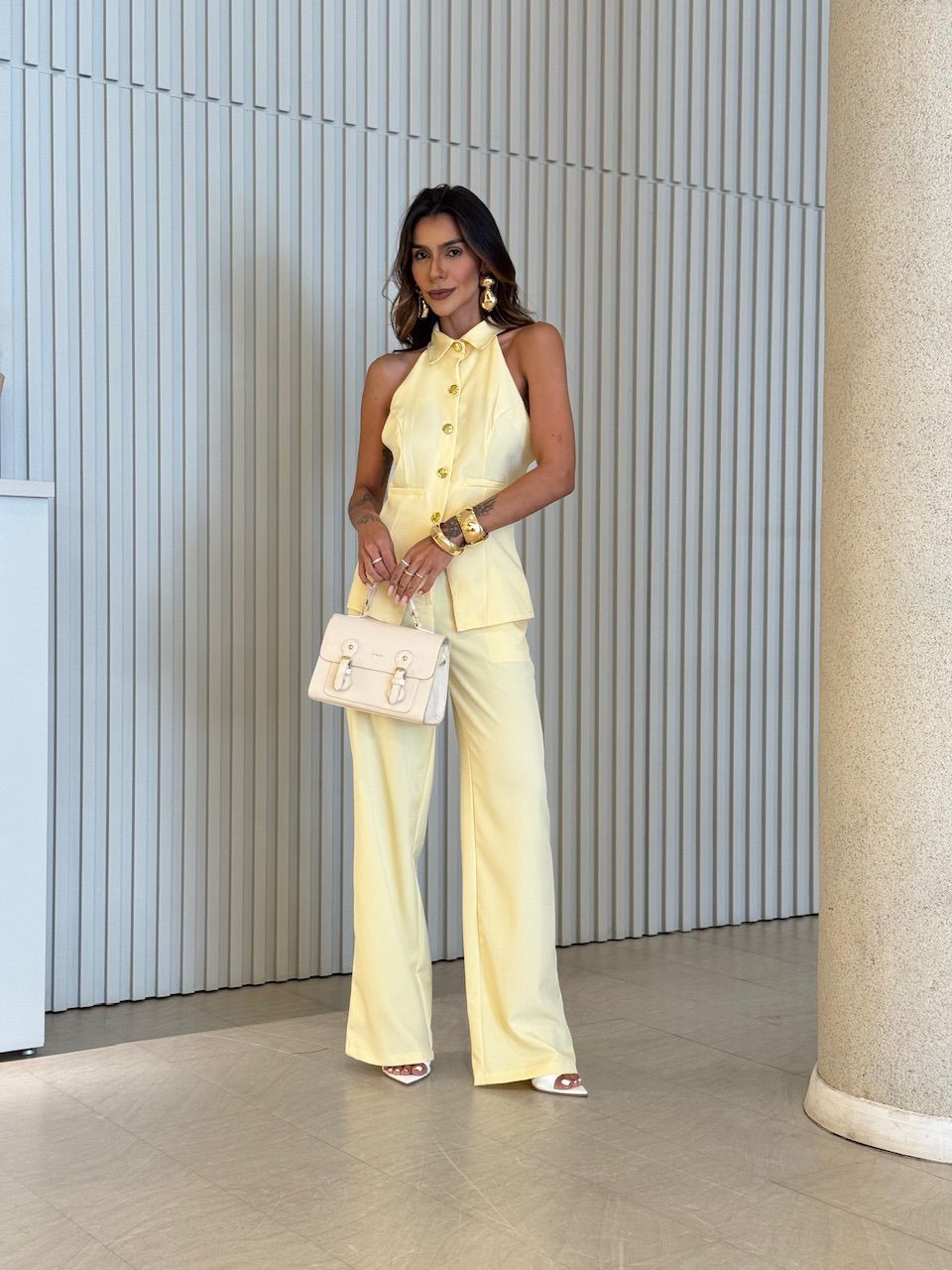 CONJUNTO LÍDIA GOLA AMARELO