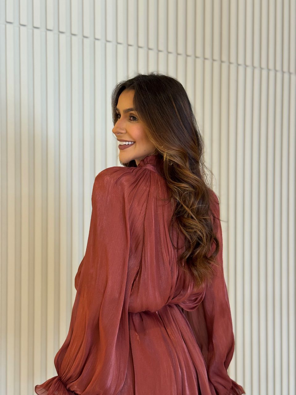 VESTIDO ANTÔNIA CINTO TERRA COTA 