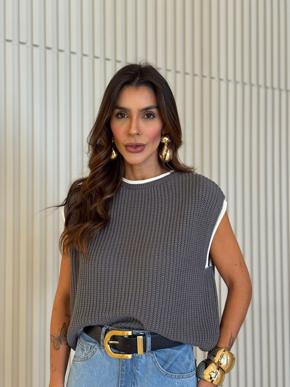 COLETE ROBERTA TRICOT CINZA