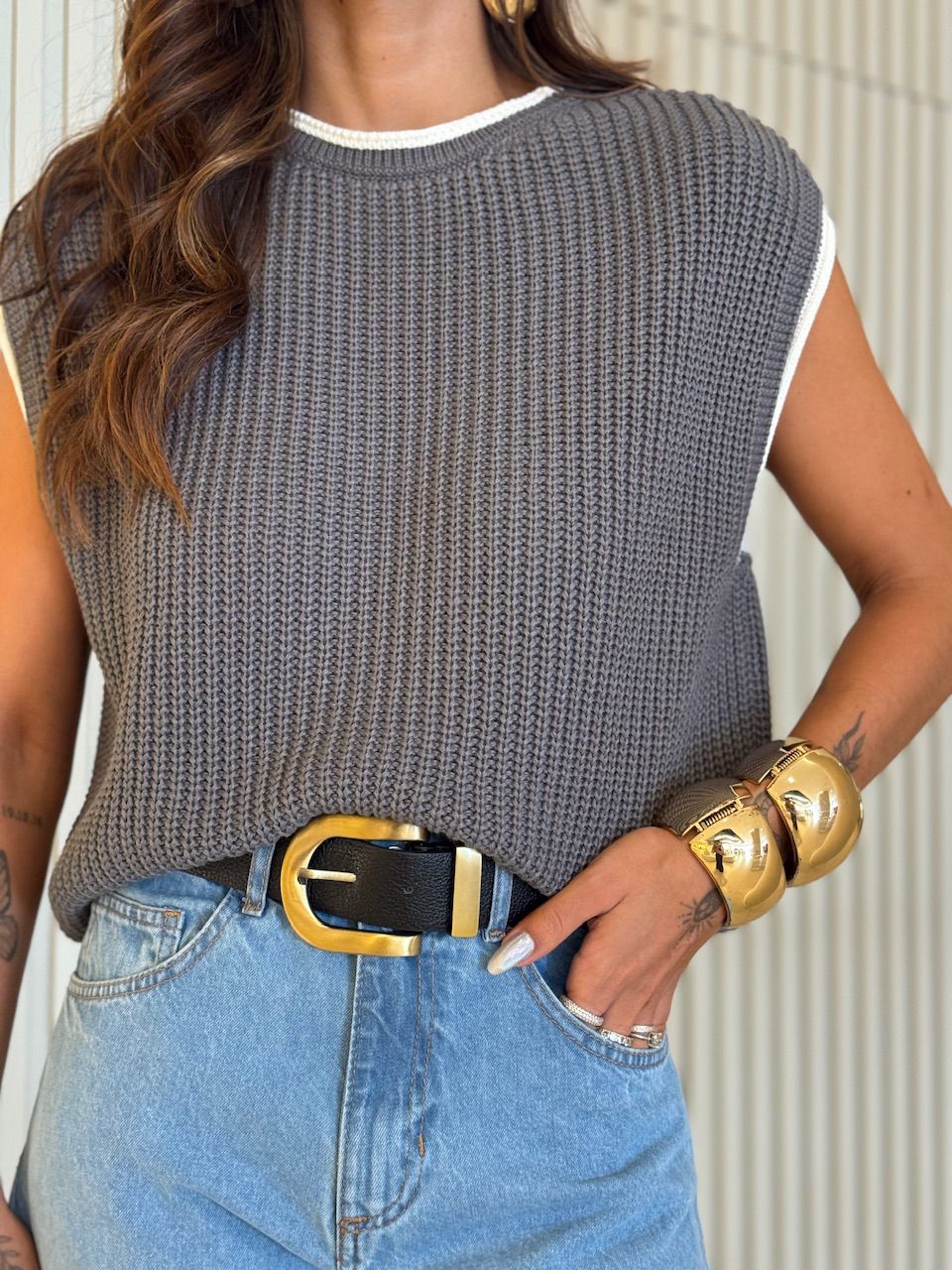 COLETE ROBERTA TRICOT CINZA