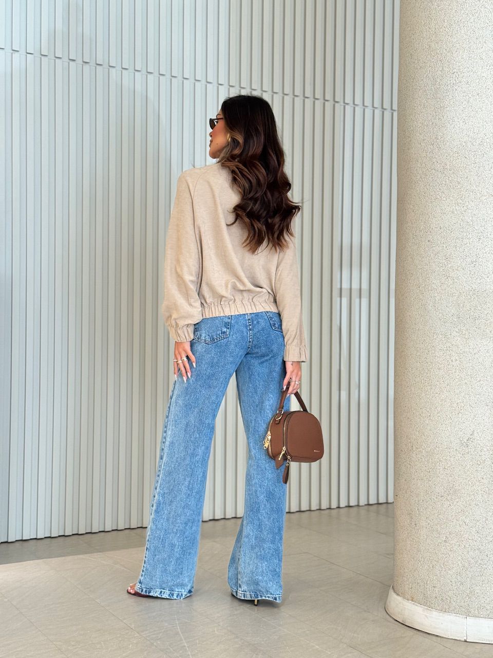 JAQUETA AURORA ZÍPER AREIA