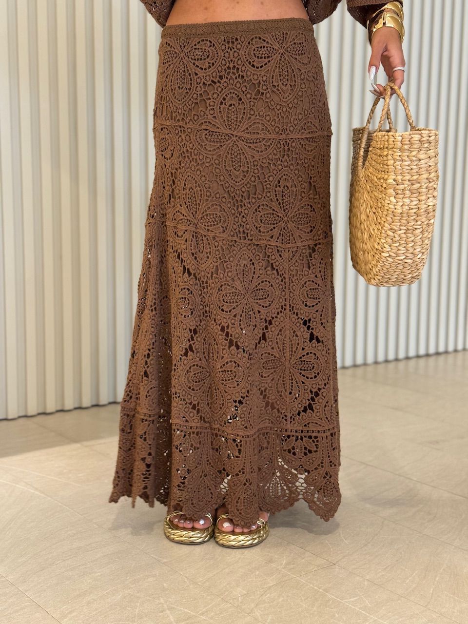 SAIA SERENA CROCHÊ MARROM