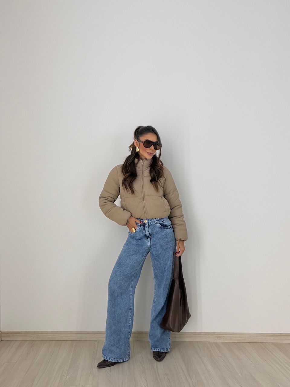 PUFFER LINETE CANELADA NUDE