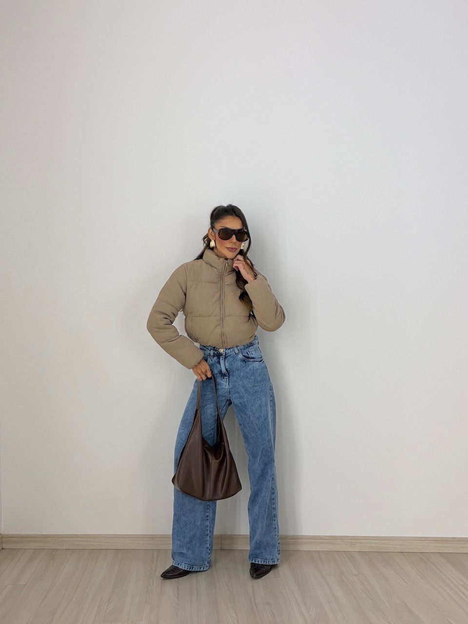 PUFFER LINETE CANELADA NUDE