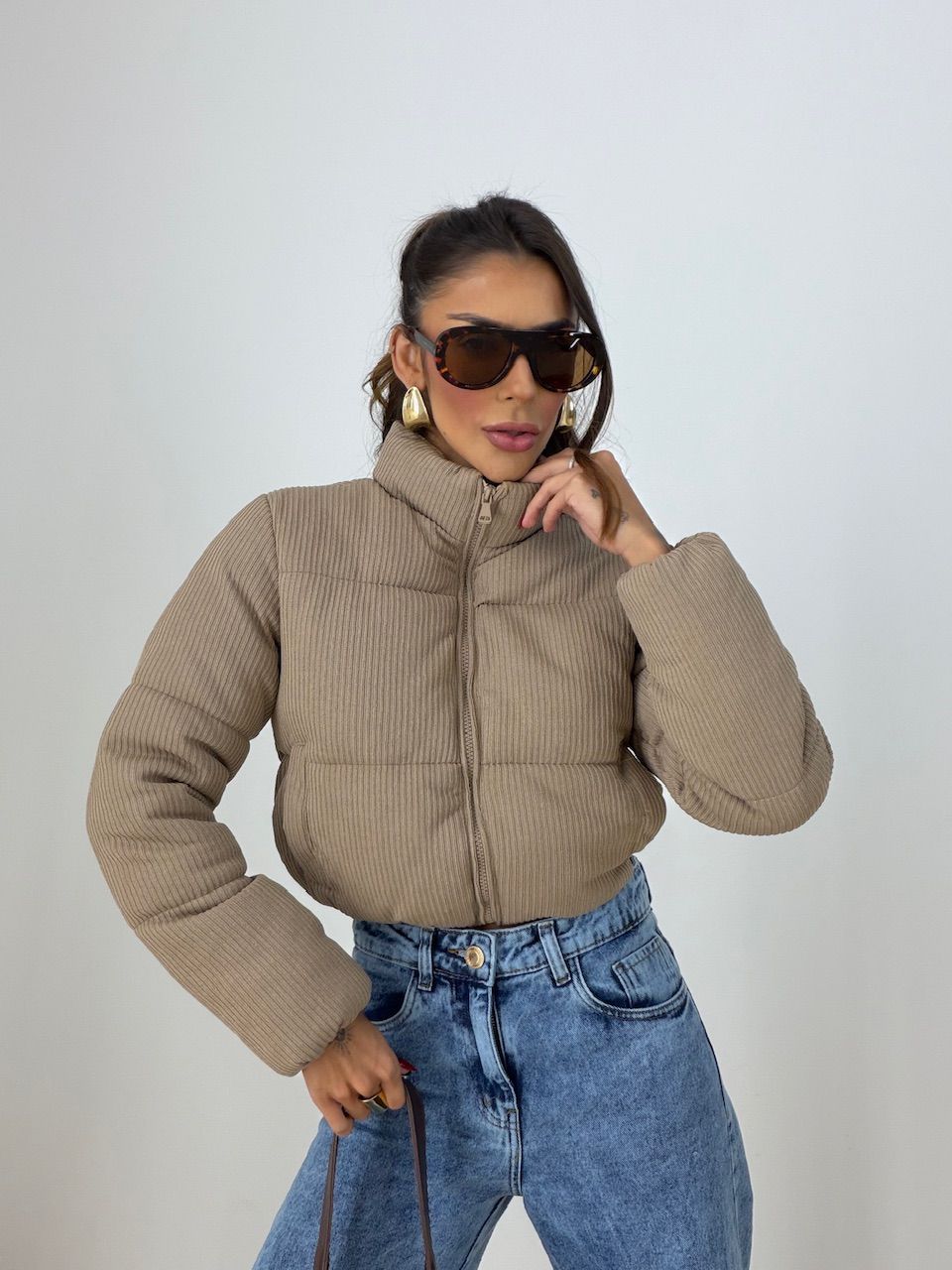 PUFFER LINETE CANELADA NUDE