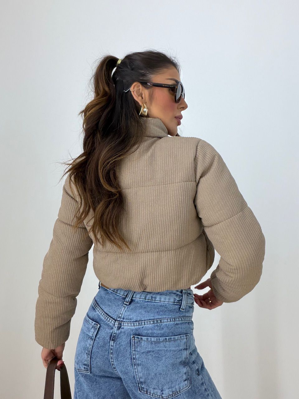 PUFFER LINETE CANELADA NUDE
