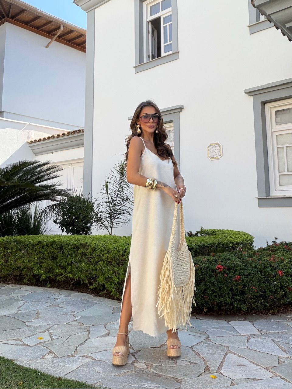 VESTIDO ELISE MIDI CRU