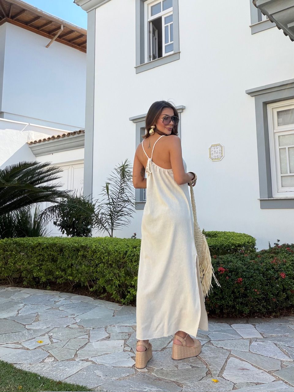 VESTIDO ELISE MIDI CRU