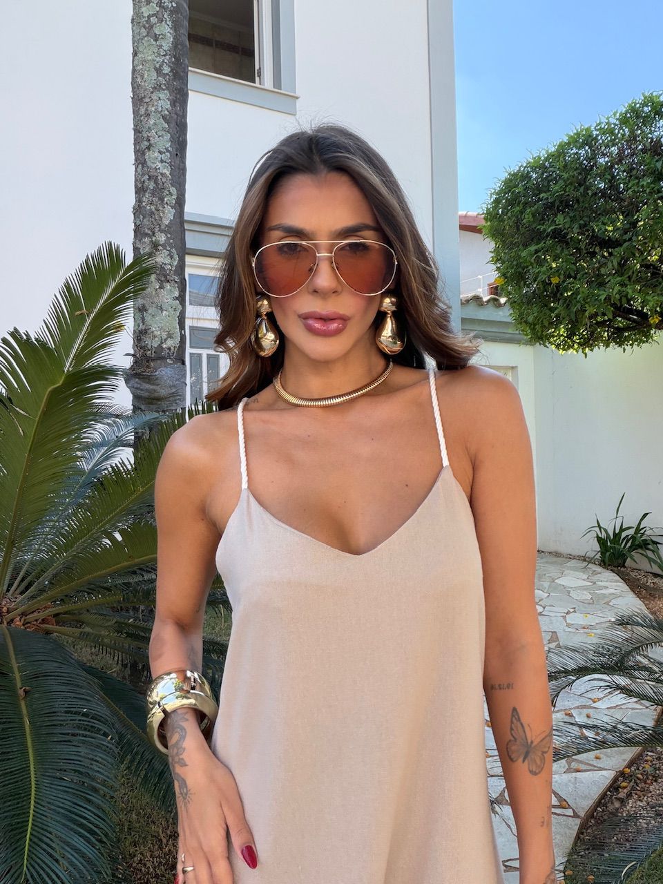 VESTIDO ELISE MIDI NUDE