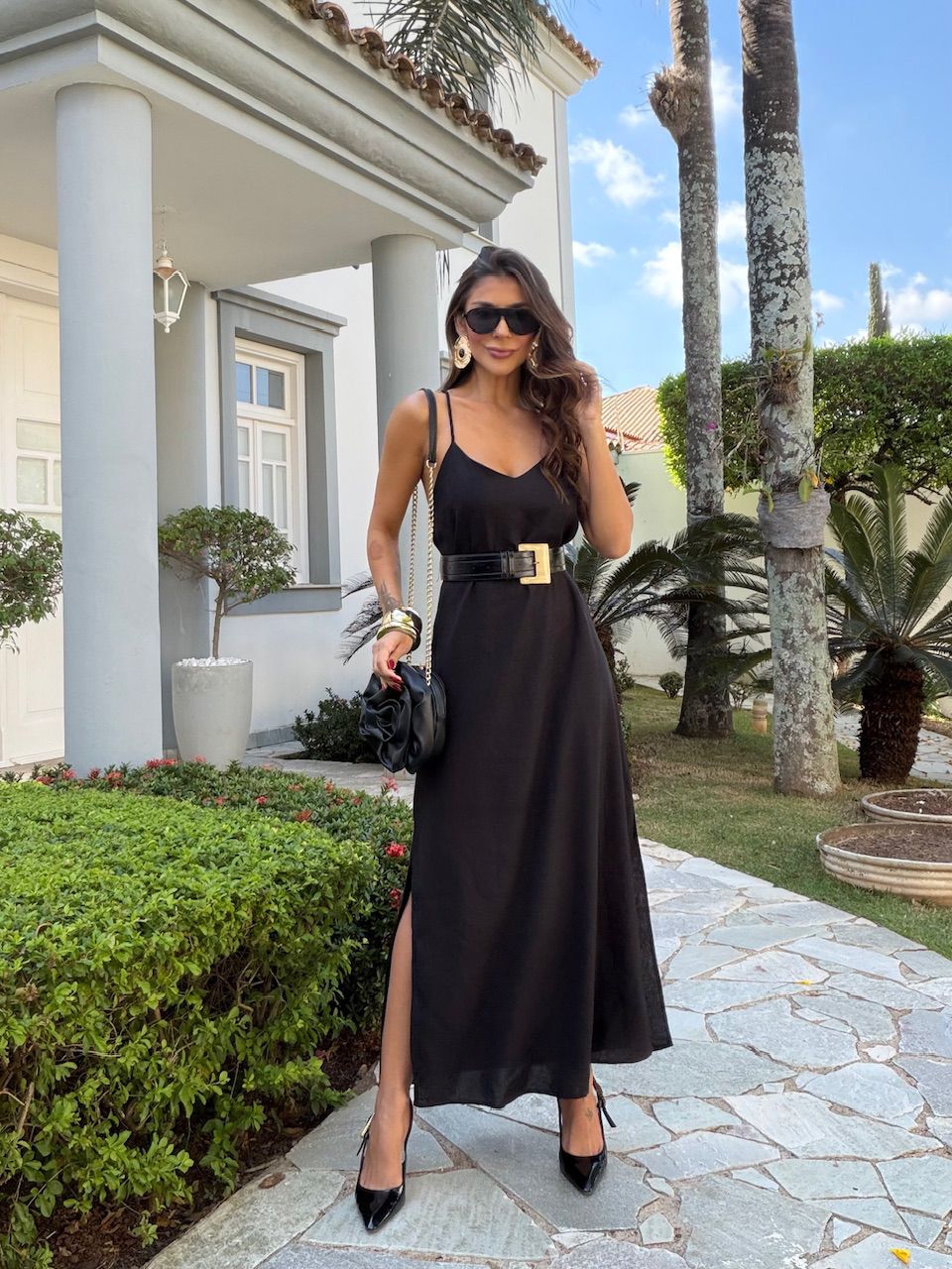 VESTIDO ELISE MIDI PRETO
