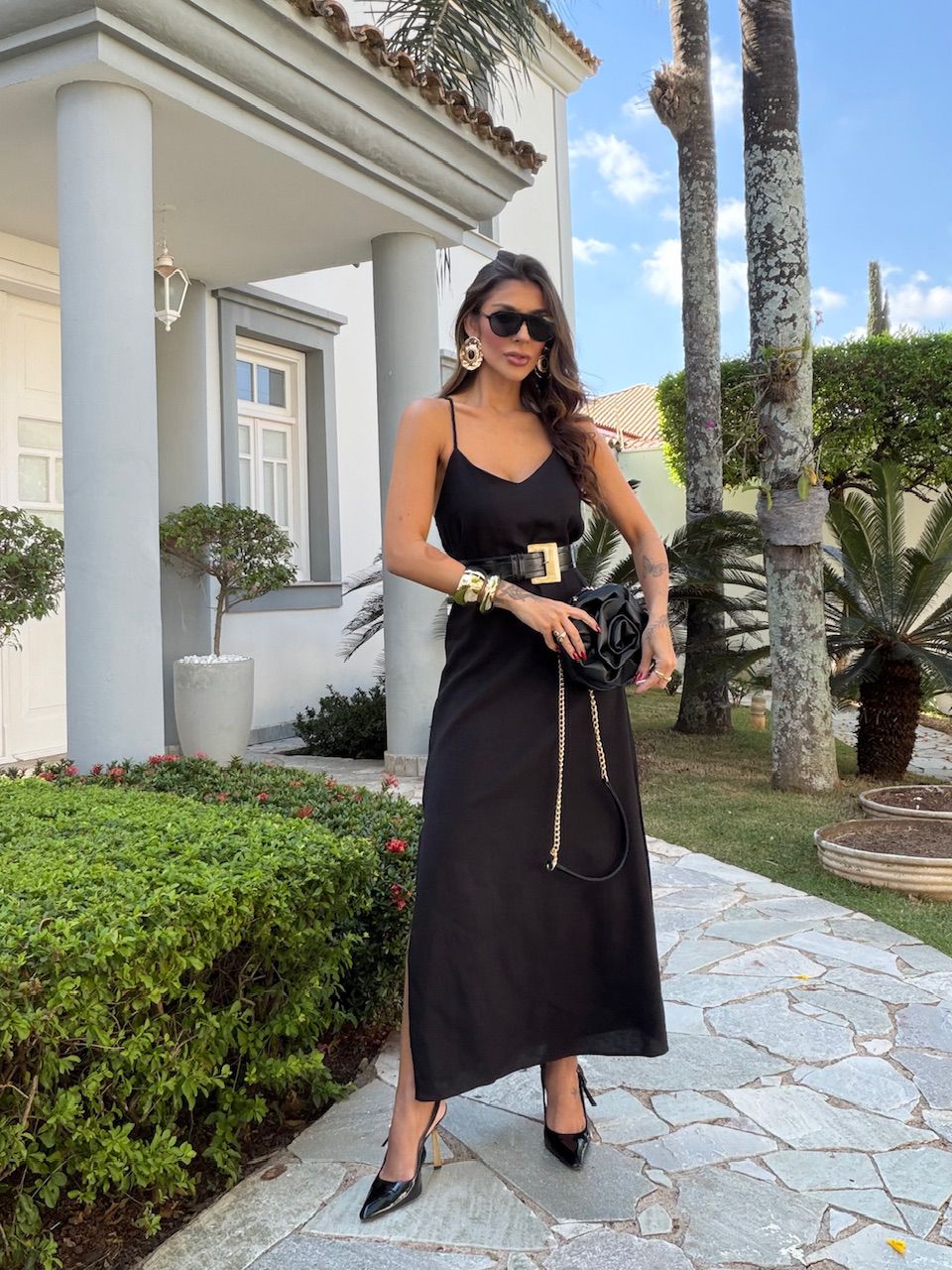 VESTIDO ELISE MIDI PRETO