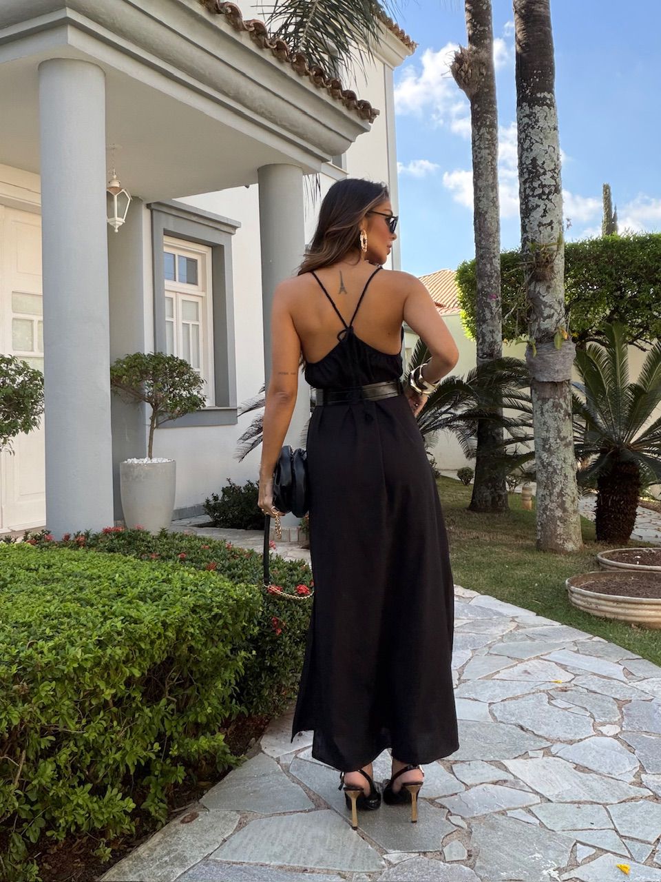 VESTIDO ELISE MIDI PRETO