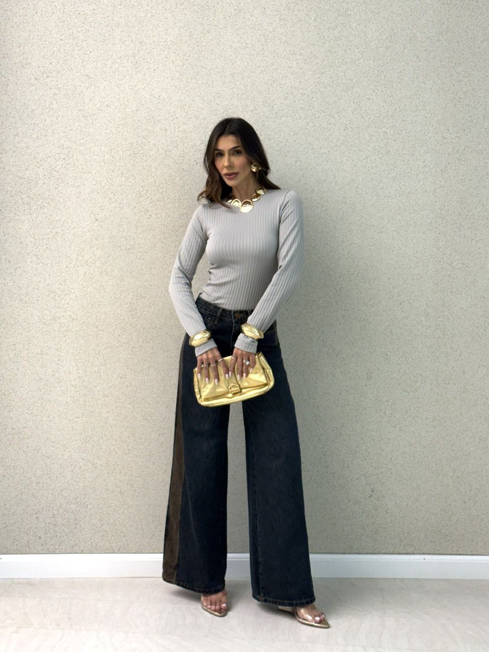 BLUSA SIMONE TÉRMICA CINZA