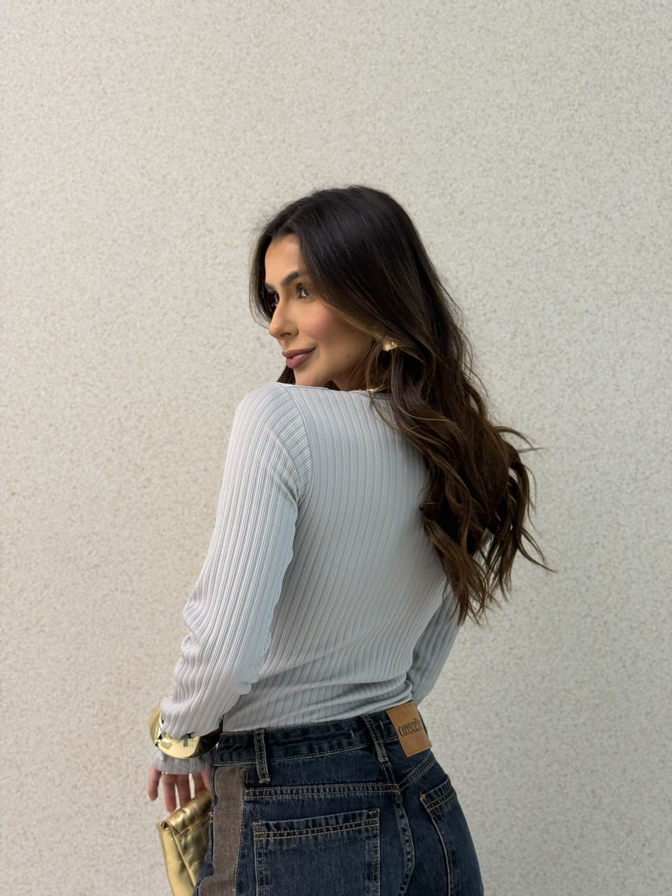 BLUSA SIMONE TÉRMICA CINZA