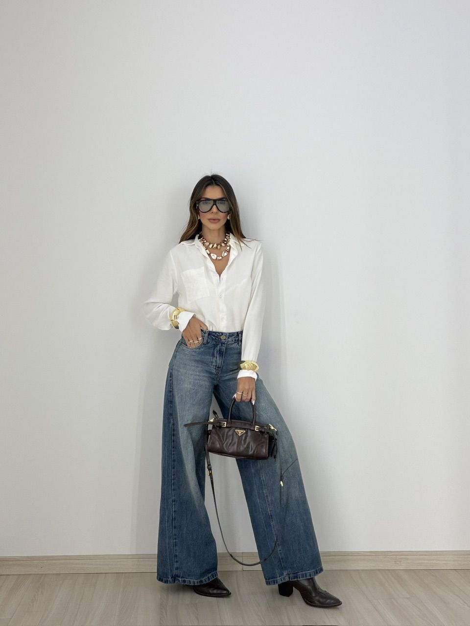 CALÇA ANA BEATRIZ WIDE JEANS MÉDIO