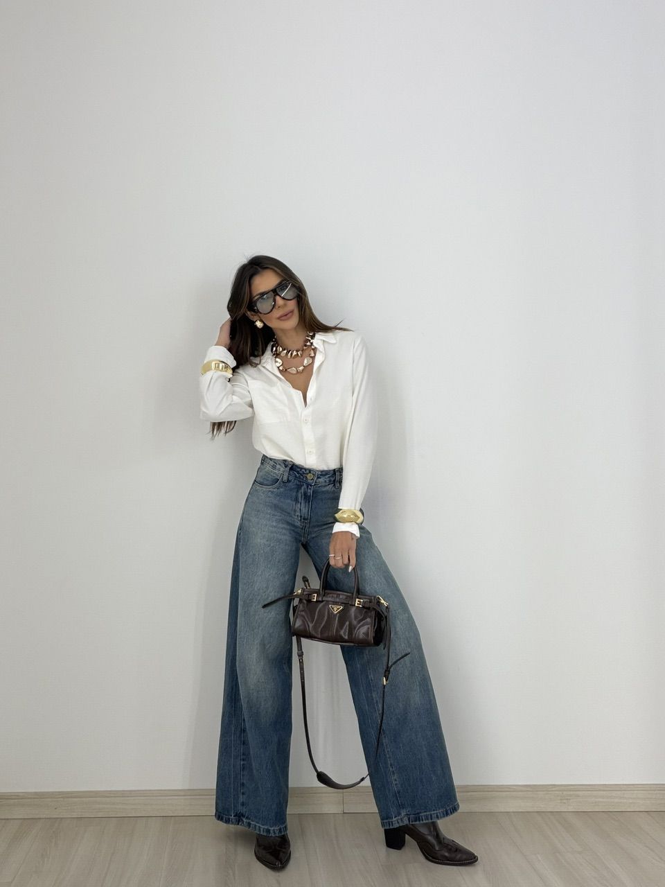 CALÇA ANA BEATRIZ WIDE JEANS MÉDIO