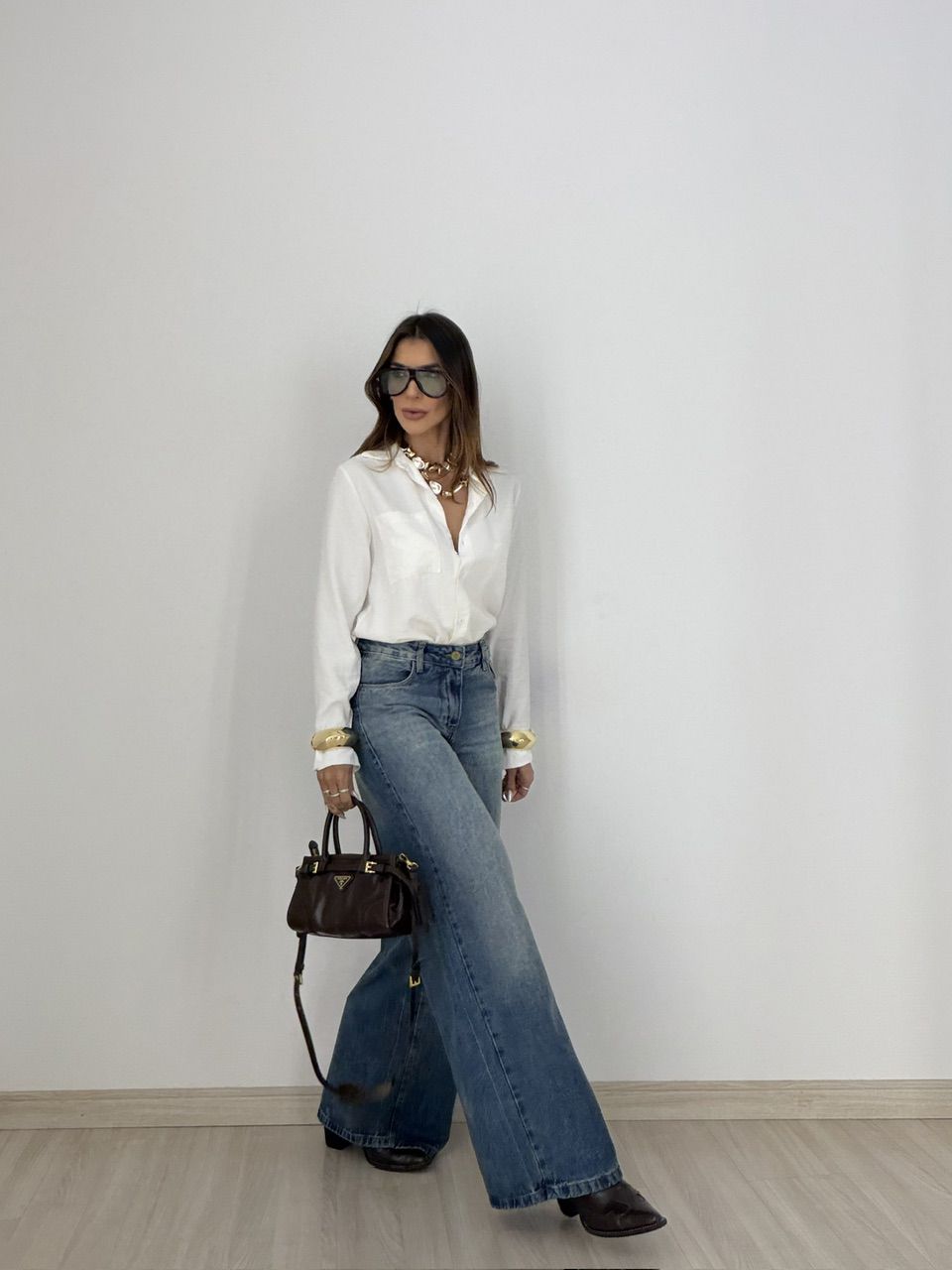 CALÇA ANA BEATRIZ WIDE JEANS MÉDIO