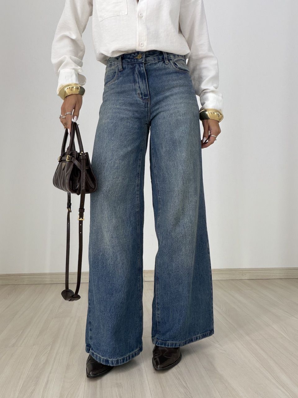 CALÇA ANA BEATRIZ WIDE JEANS MÉDIO
