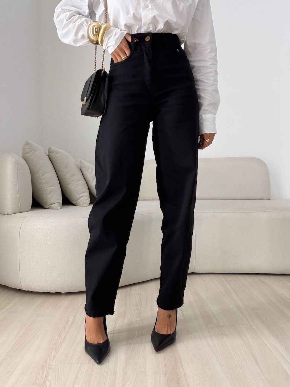 CALÇA GISELE BALLOON PRETA - 0078750033 - CAROLLA FERRARO