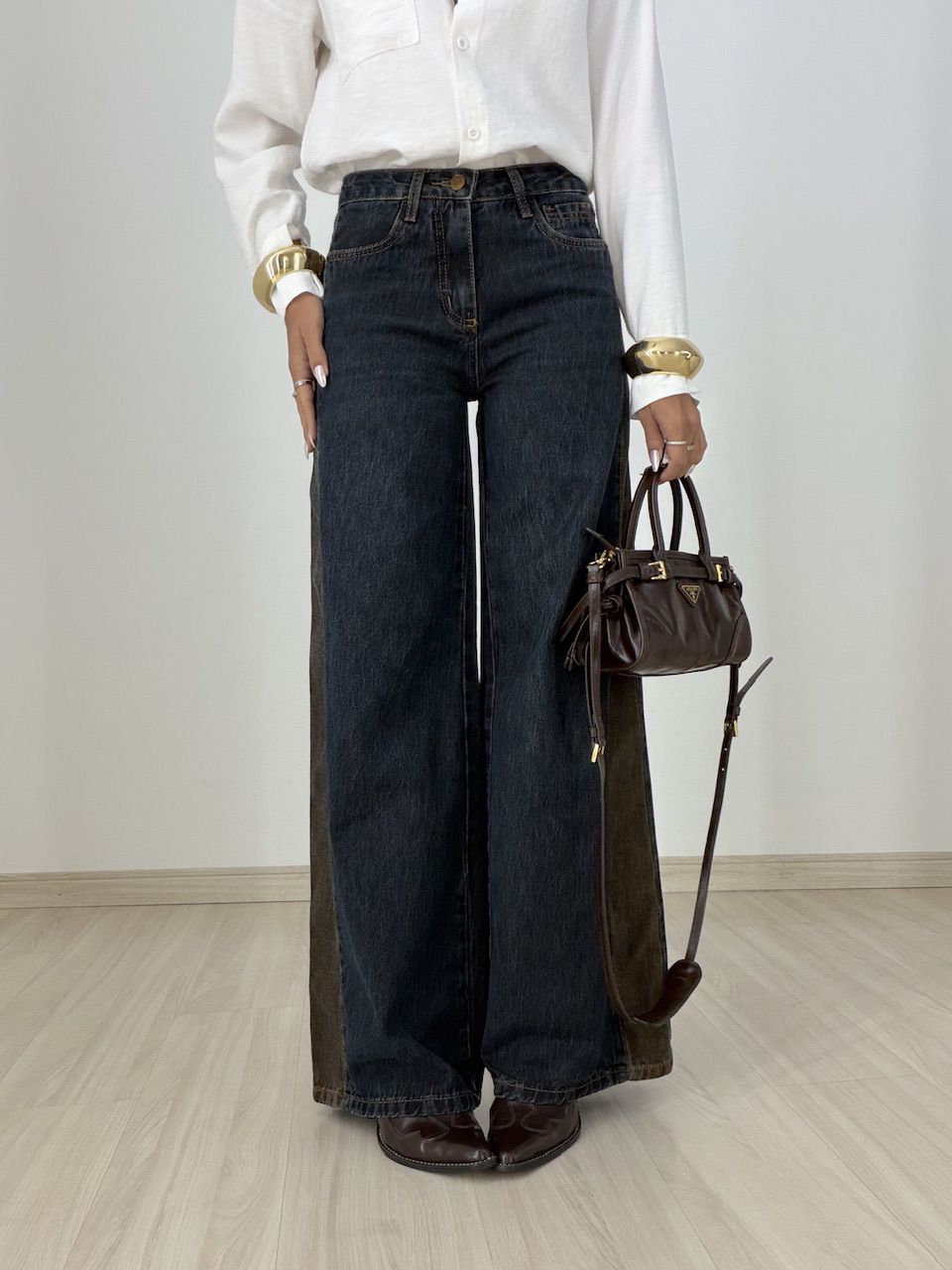 CALÇA MONIQUE WIDE LEG JEANS ESCURO