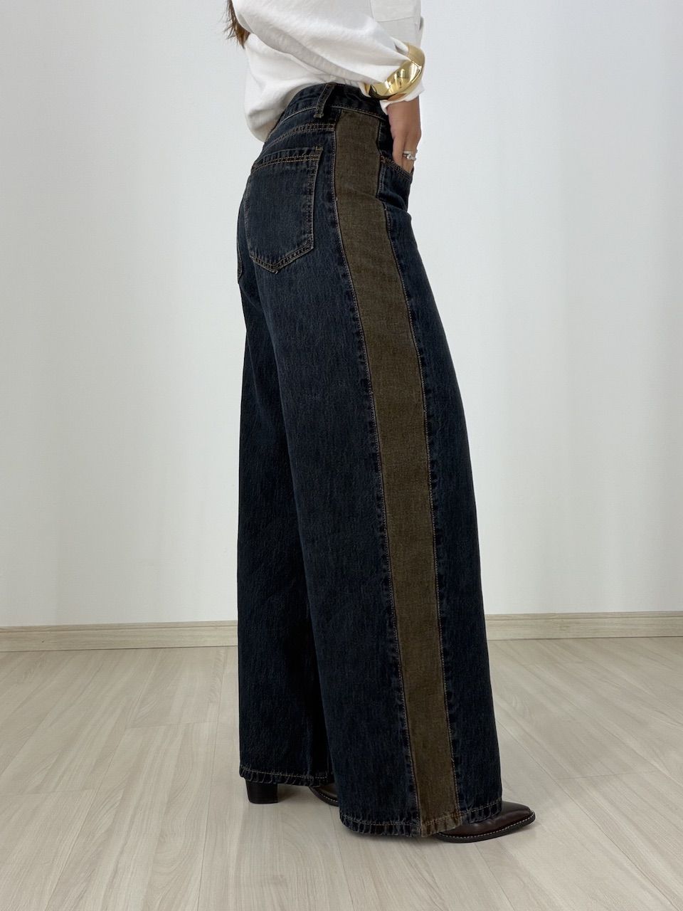 CALÇA MONIQUE WIDE LEG JEANS ESCURO