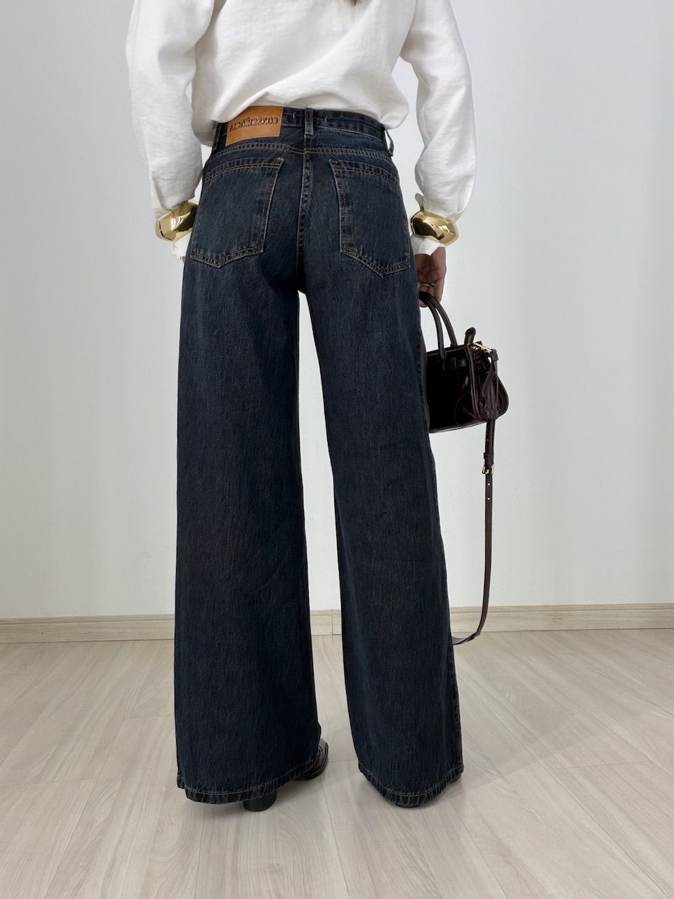 CALÇA MONIQUE WIDE LEG JEANS ESCURO