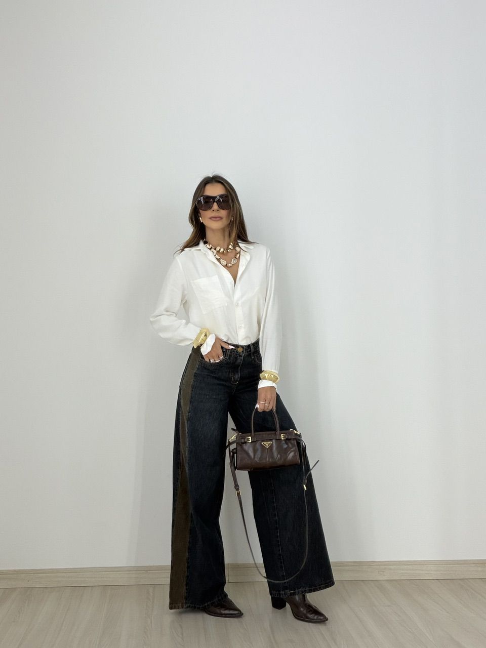 CALÇA MONIQUE WIDE LEG JEANS ESCURO