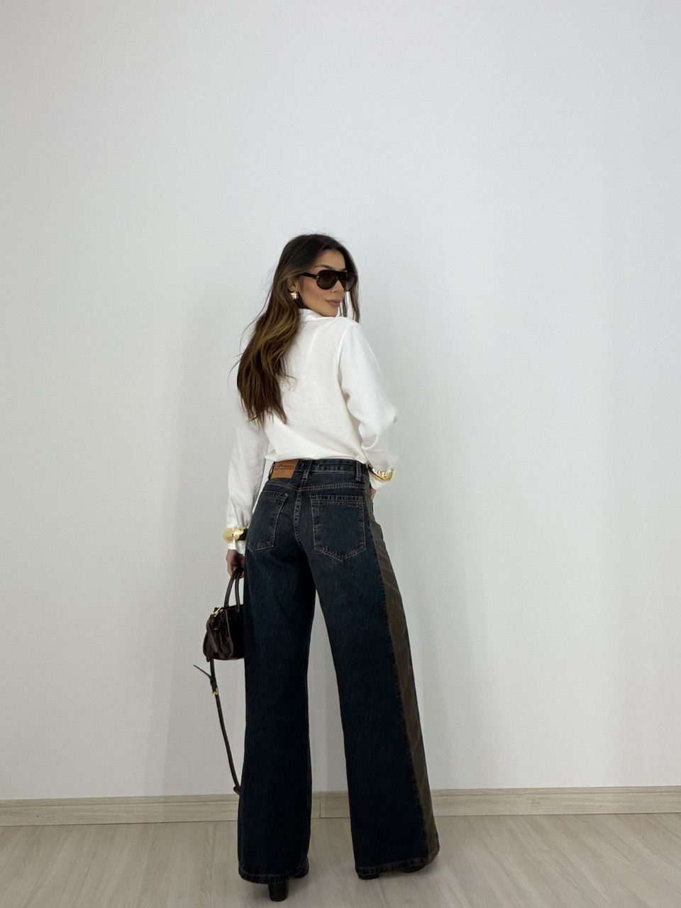 CALÇA MONIQUE WIDE LEG JEANS ESCURO