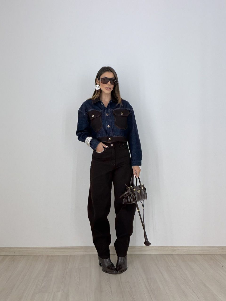 JAQUETA BIA BOLSOS JEANS ESCURO