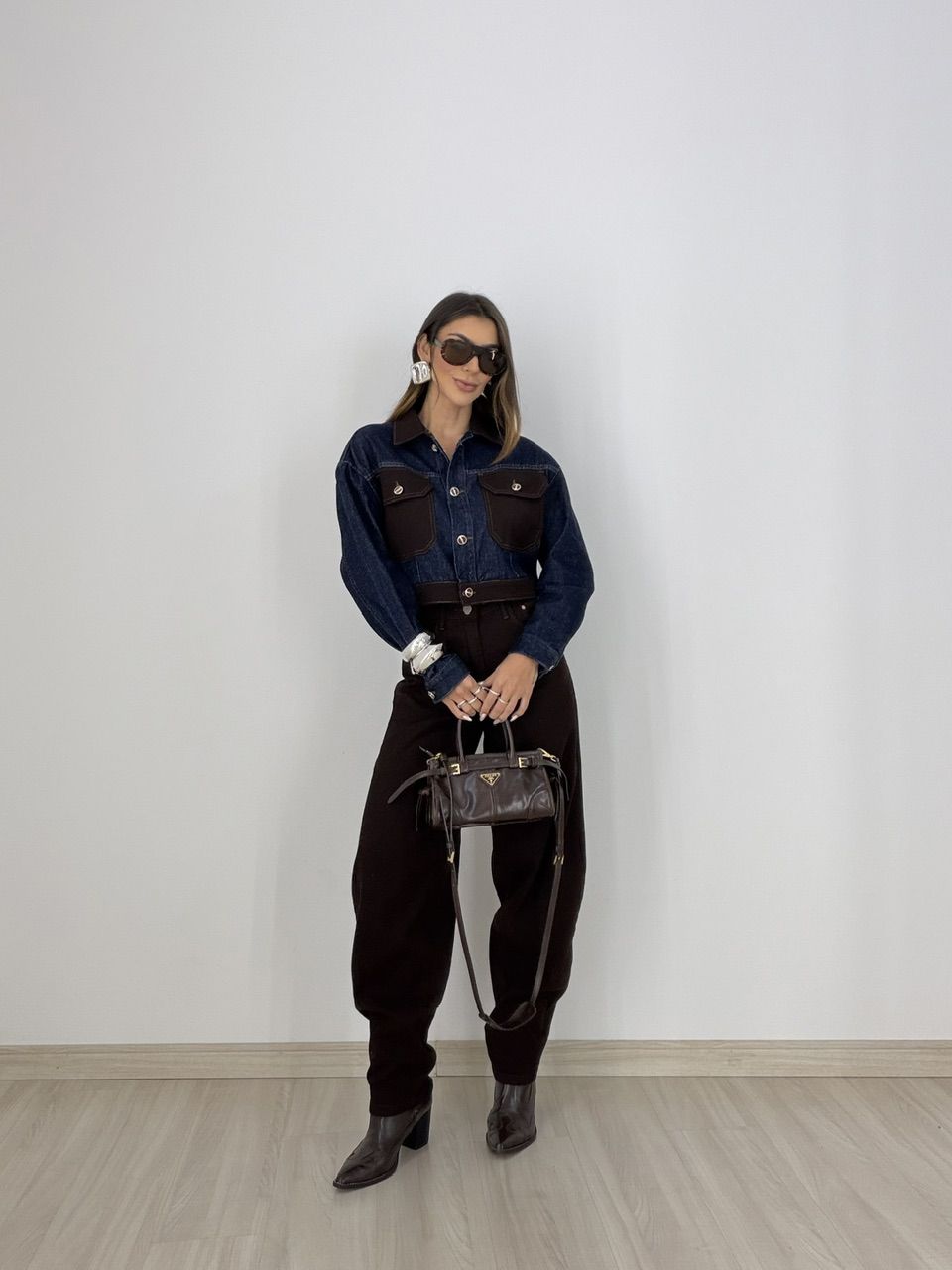 JAQUETA BIA BOLSOS JEANS ESCURO
