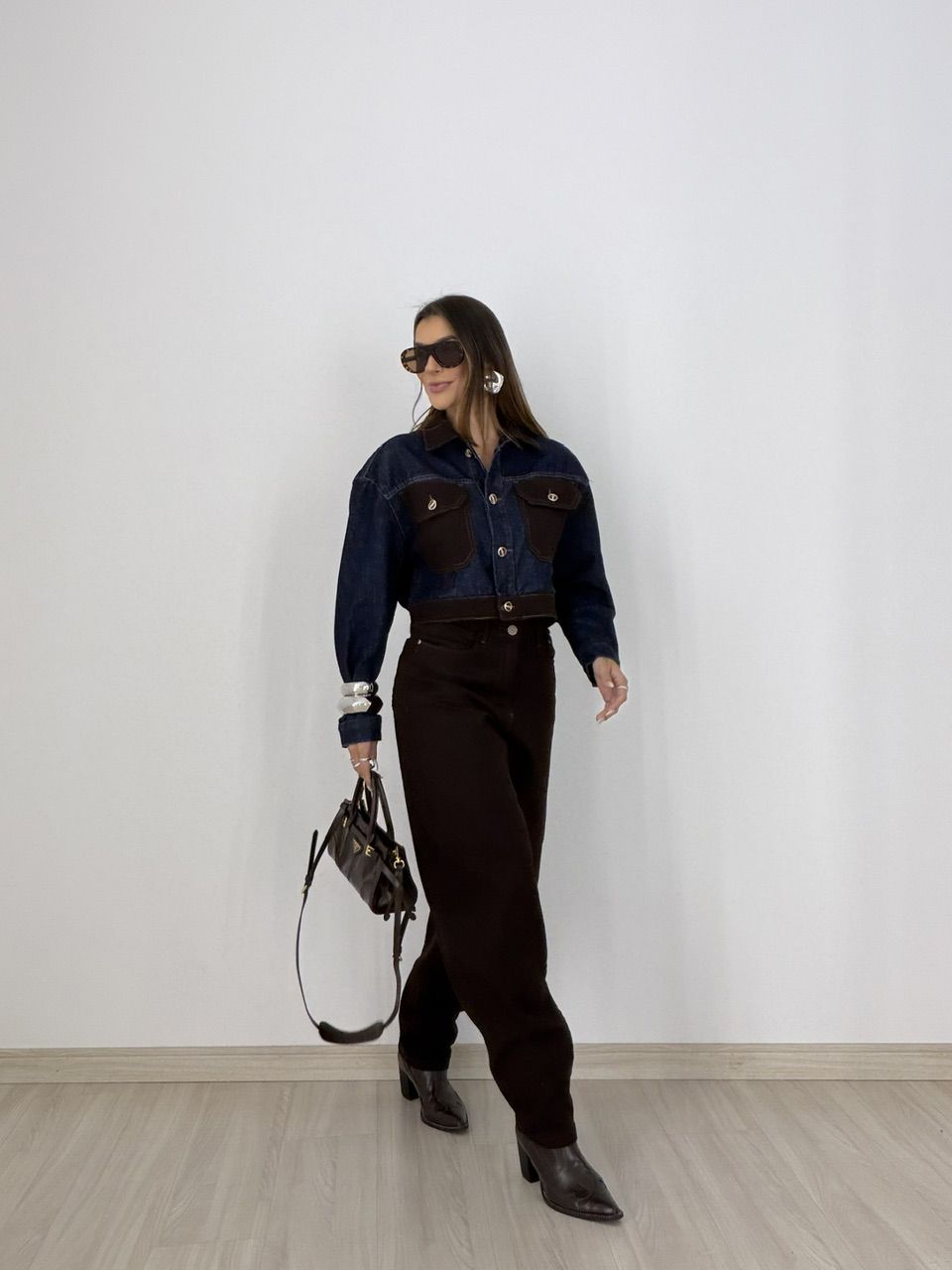 JAQUETA BIA BOLSOS JEANS ESCURO