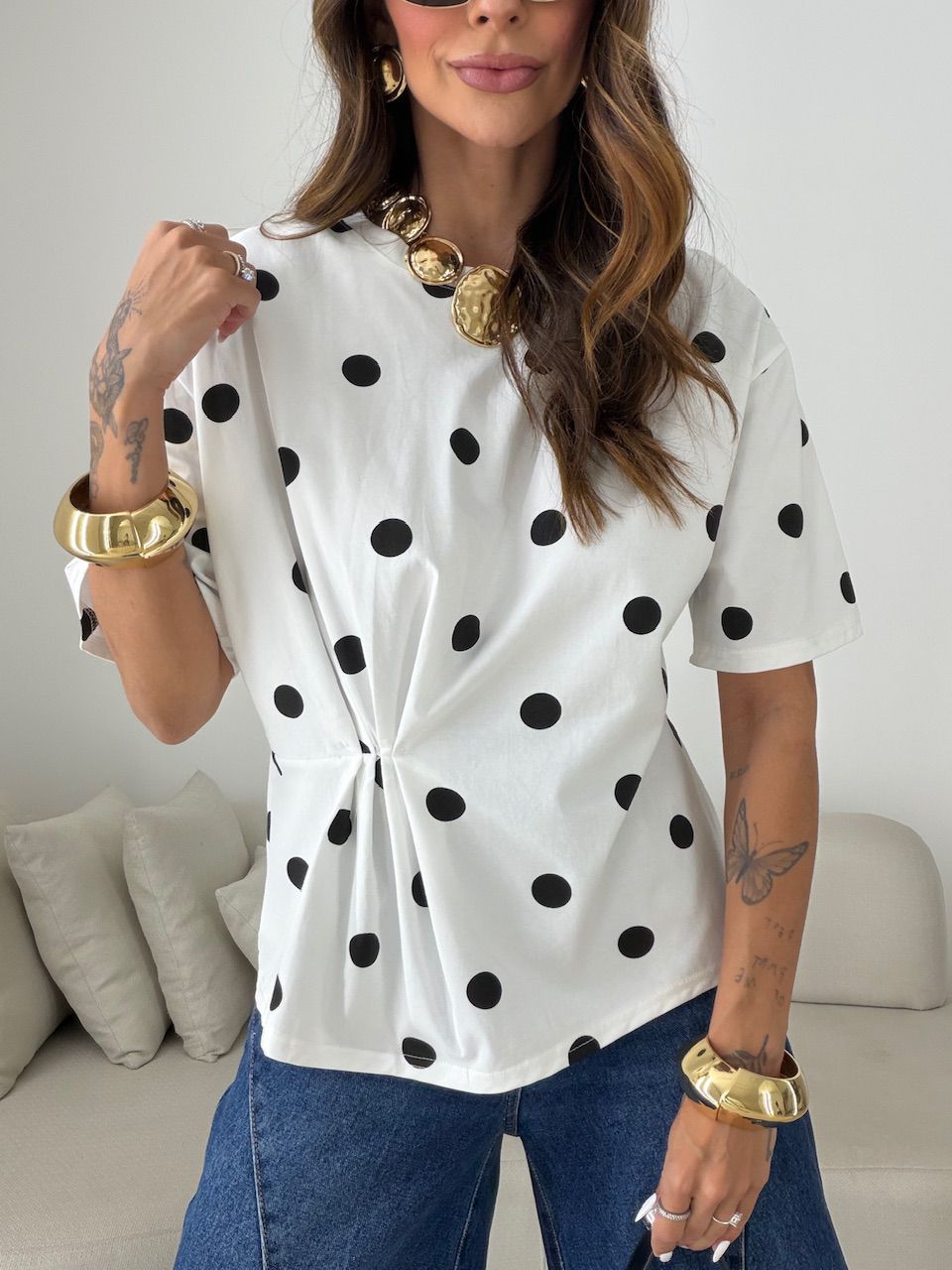 BLUSA ARIEL POÁ OFF/PRETO