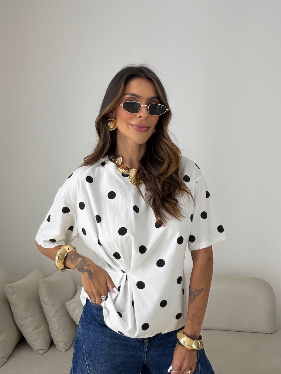 BLUSA ARIEL POÁ OFF/PRETO