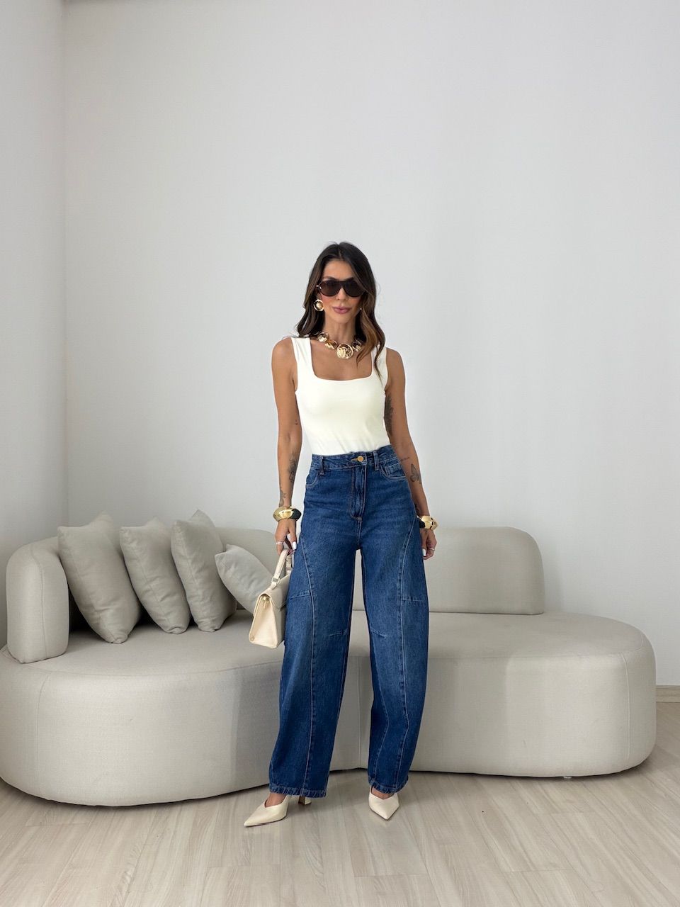 BODY ANA MÁRCIA DECOTE QUADRADO AREIA