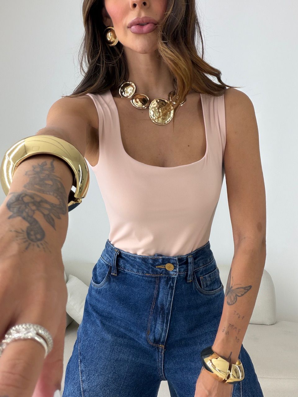 BODY ANA MÁRCIA DECOTE QUADRADO ROSA