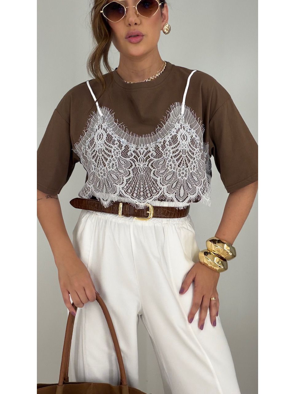 T-SHIRT FER RENDA MARROM