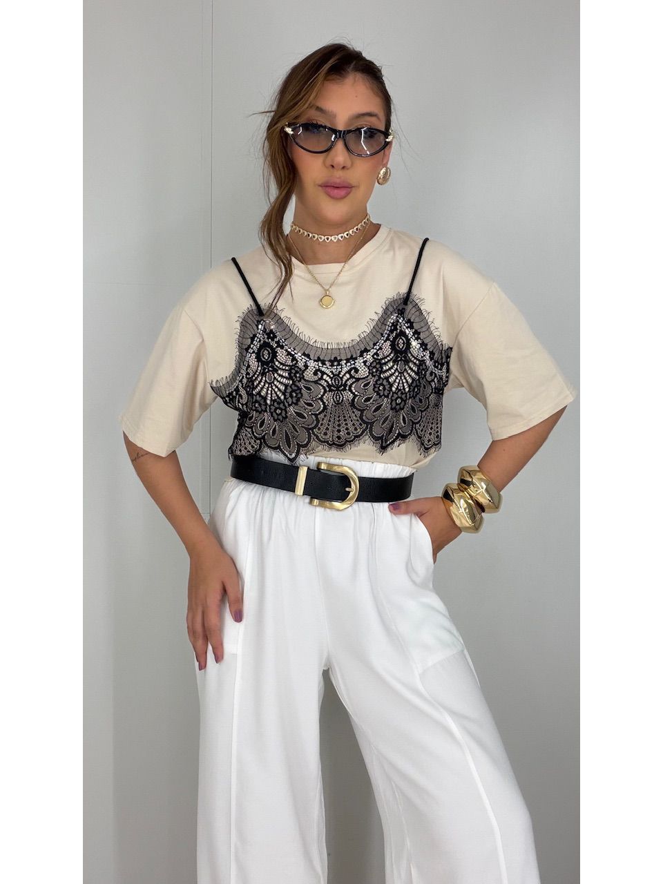 T-SHIRT FER RENDA AREIA - 0080640110 - CAROLLA FERRARO