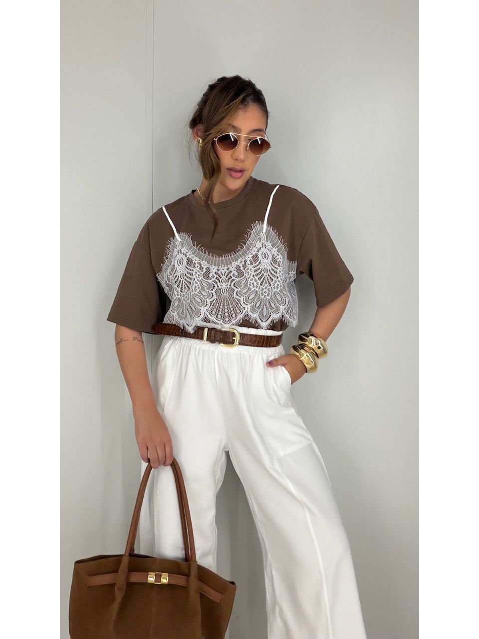T-SHIRT FER RENDA MARROM