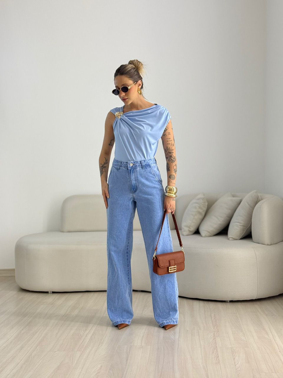 BLUSA TAINÁ METAL azul