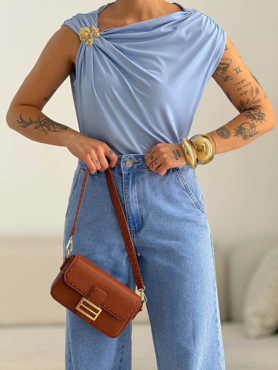 BLUSA TAINÁ METAL azul