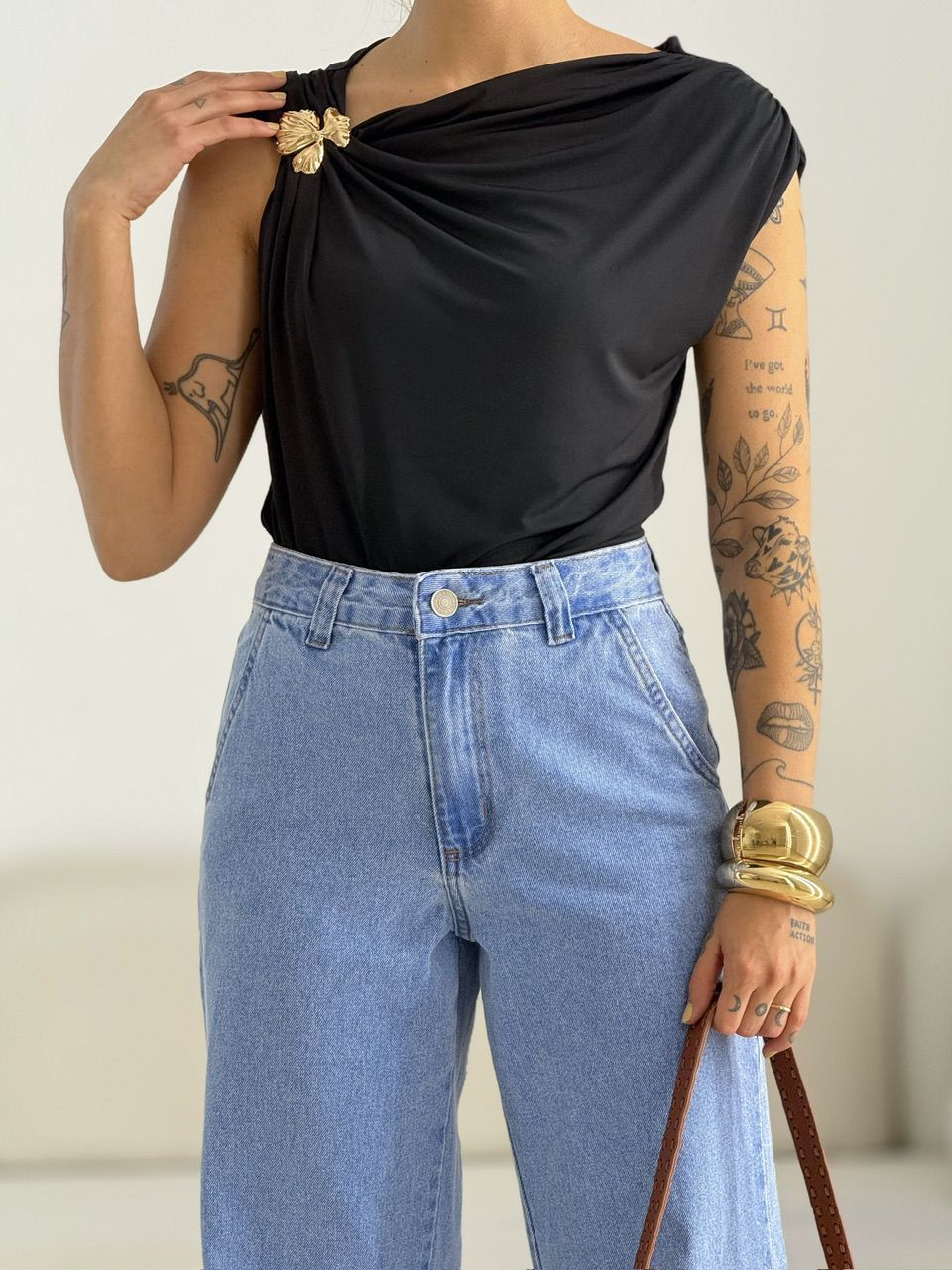 BLUSA TAINÁ METAL Preta