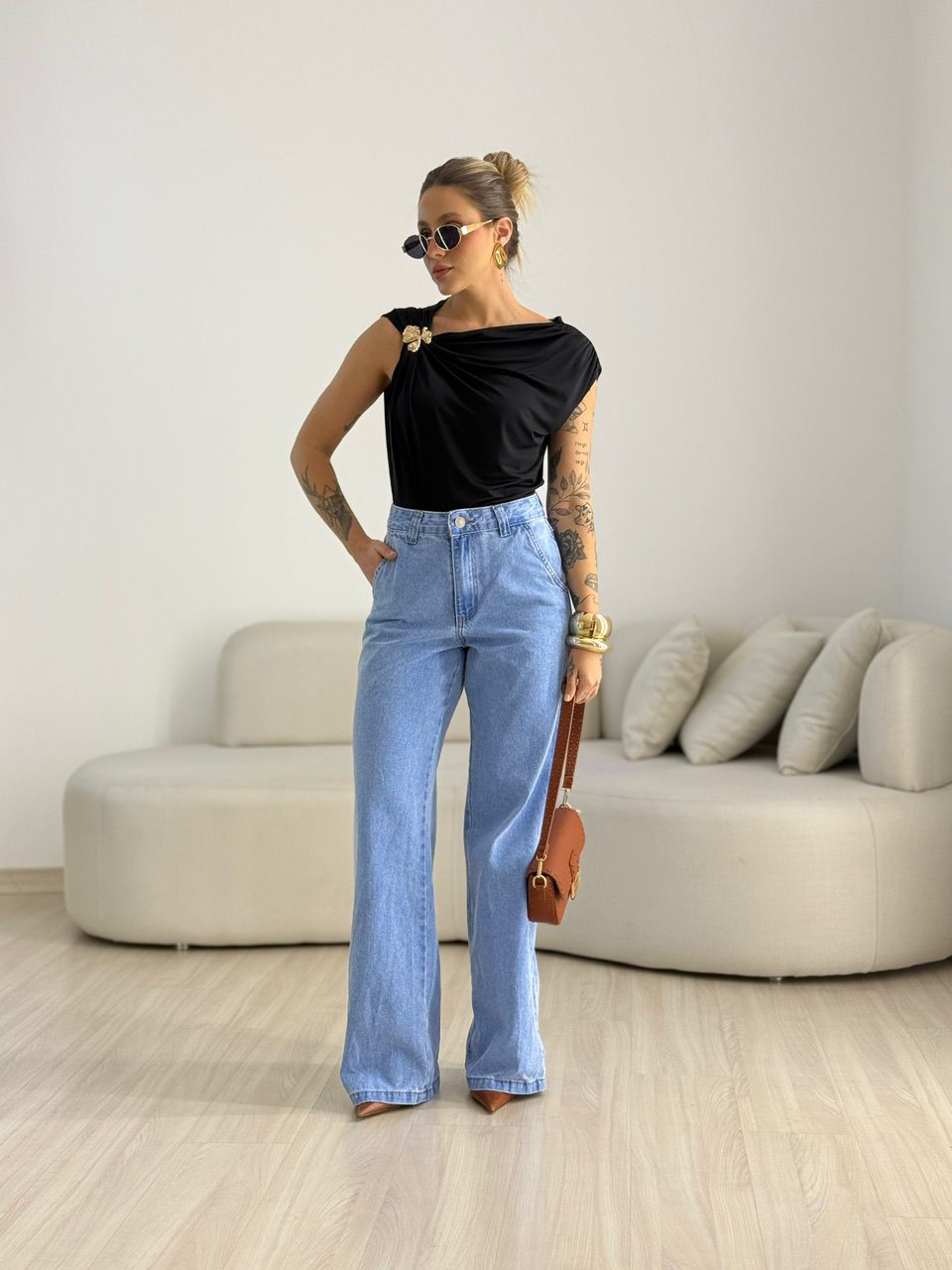 BLUSA TAINÁ METAL Preta