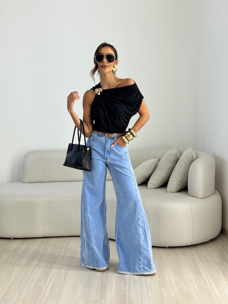 BLUSA TAINÁ METAL Preta