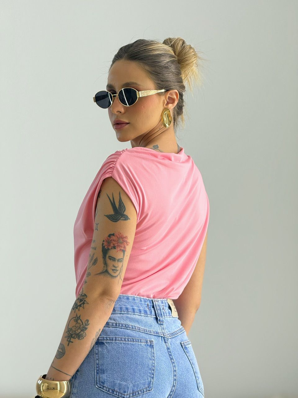 BLUSA TAINÁ METAL Rosa
