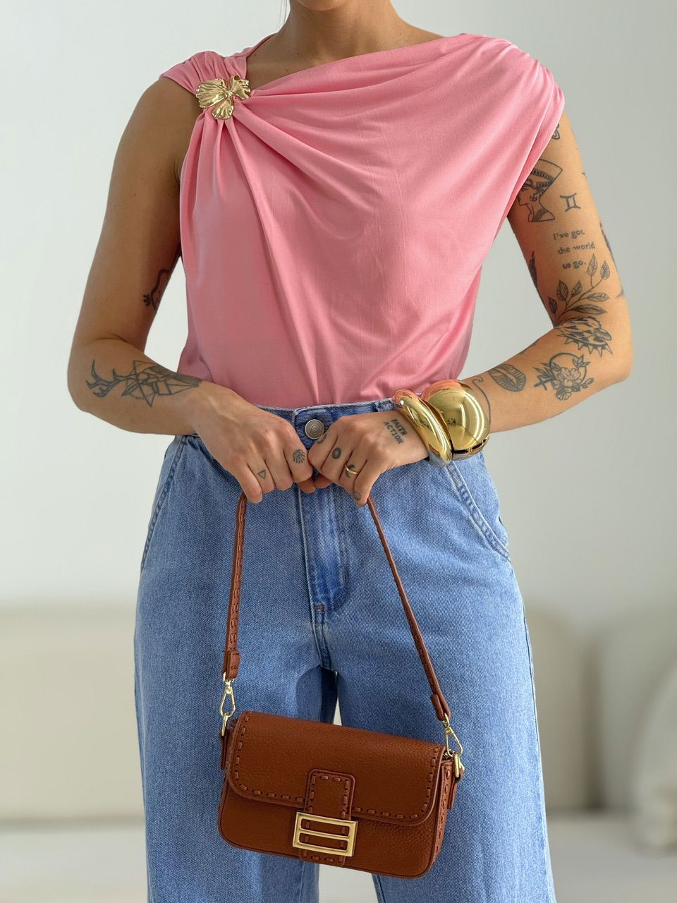 BLUSA TAINÁ METAL Rosa