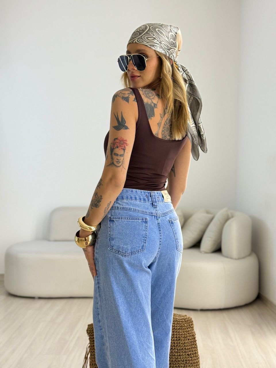 BODY JADE CF ALÇA MARROM