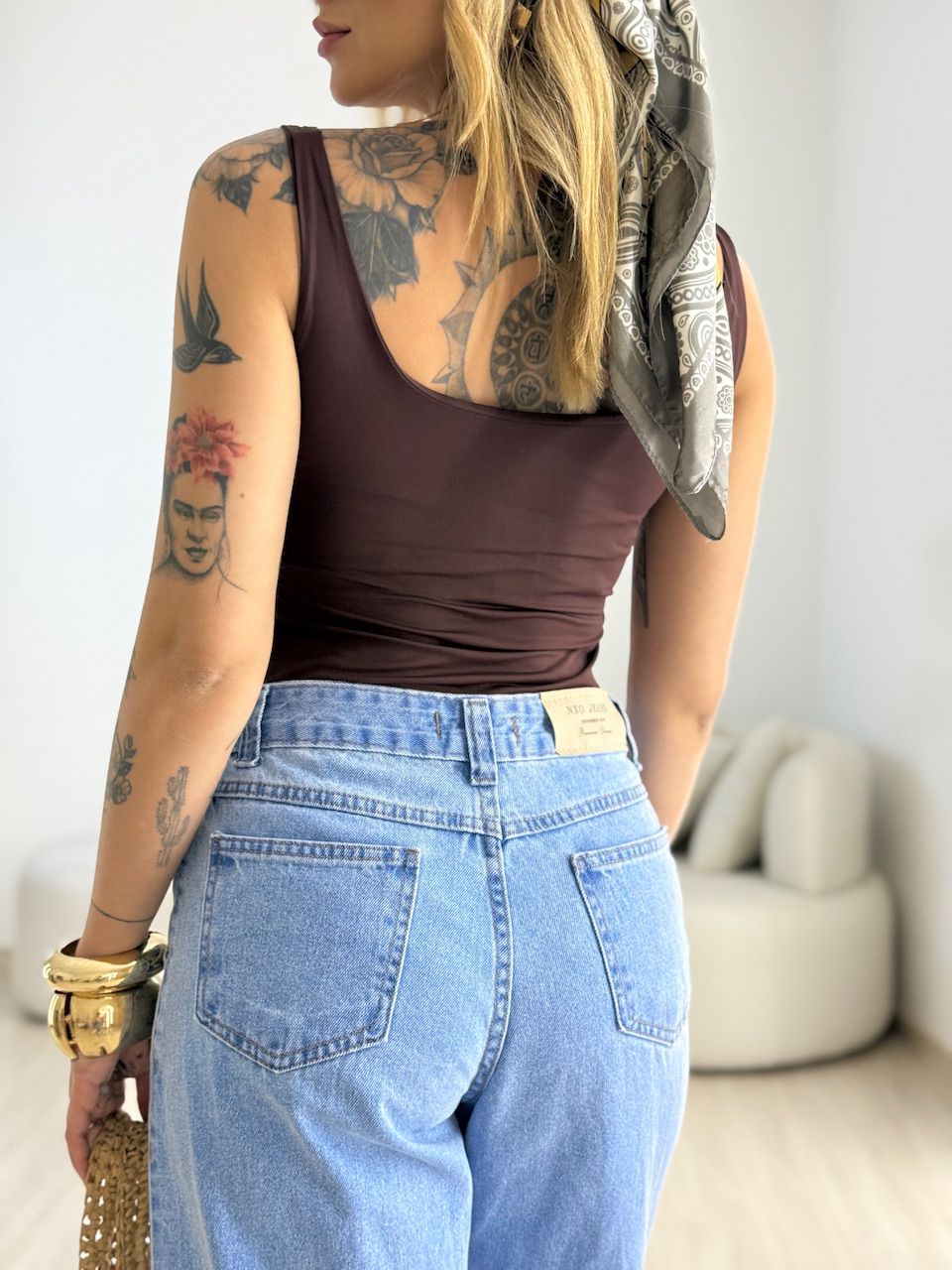 BODY JADE CF ALÇA MARROM
