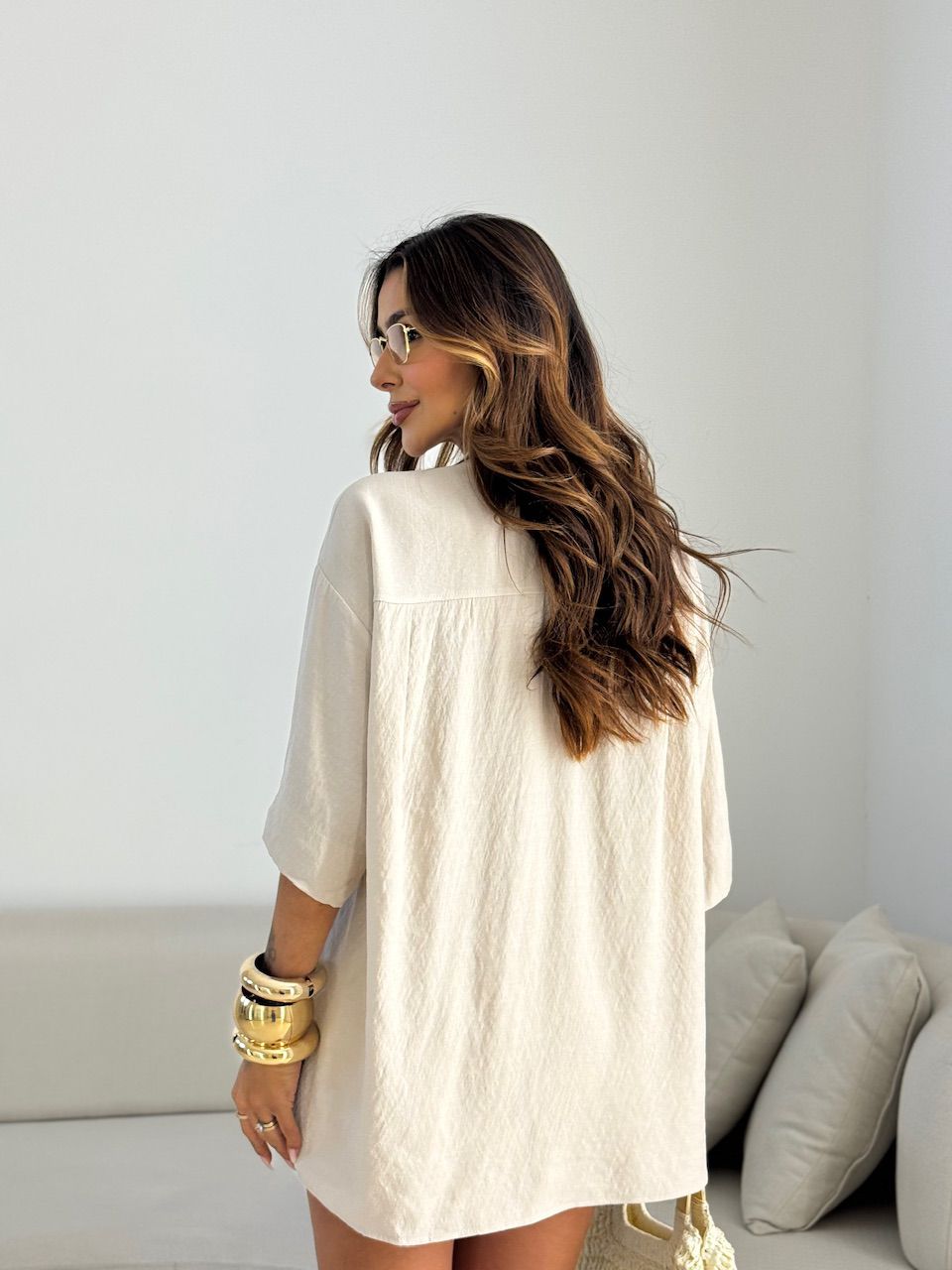 CONJUNTO ANIE CAMISA SHORT AREIA